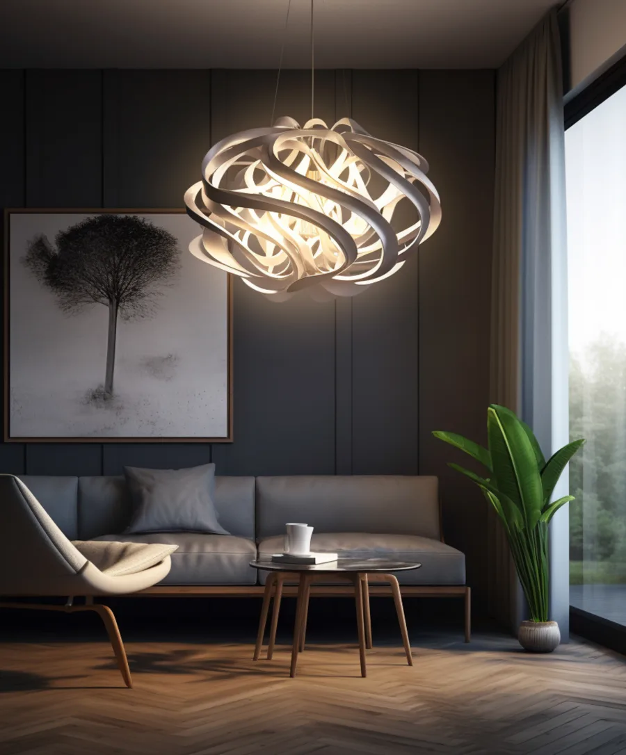 Atölyeden zanaat detayı — modern lamba tasarımının 3D render görünümü